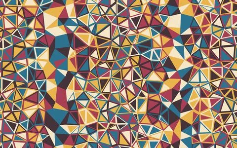 Delaunay Facets Mathematical Geometric Background Stock Illustration