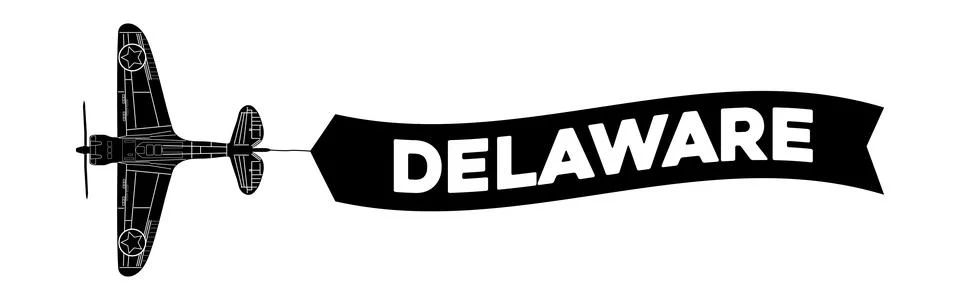Delaware advertisement banner Stock Illustration
