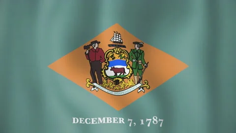 Delaware animated flag. Seamless loop. 4K Stock-Footage 145385693