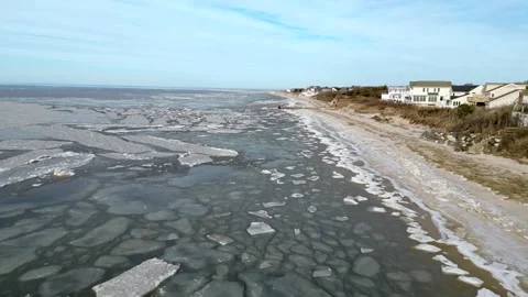 Delaware  Bay is Frozen Stock Footage 299969659