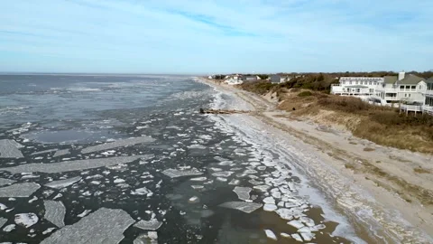 Delaware  Bay is Frozen Stock Footage 299969815