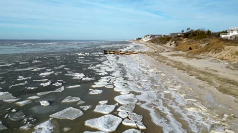 Delaware  Bay is Frozen Stock Footage 299969879