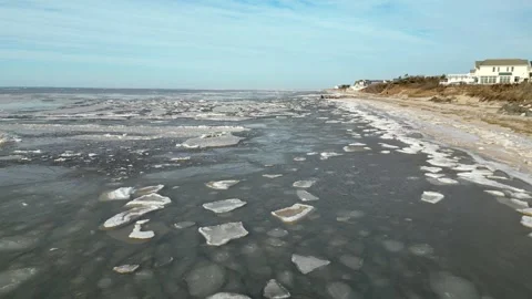 Delaware  Bay is Frozen Stock Footage 299970020
