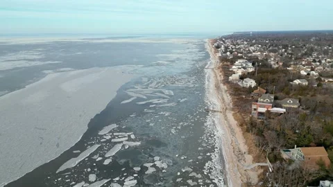 Delaware  Bay is Frozen Stock Footage 299971145