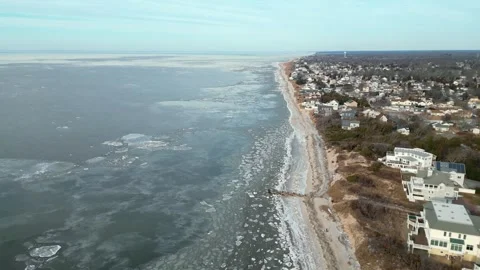Delaware  Bay is Frozen Stock Footage 299971480