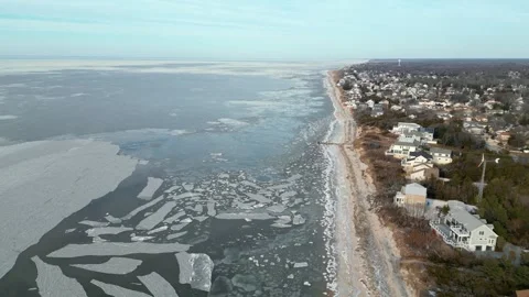 Delaware  Bay is Frozen Stock Footage 299971668