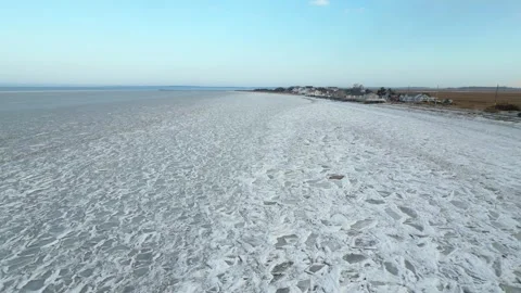 Delaware  Bay is Frozen Stock Footage 299971787