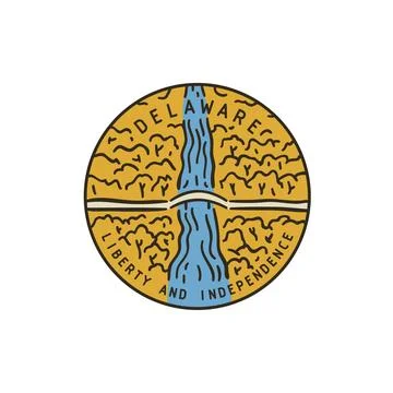 Delaware. Bridge over river Stock Illustration