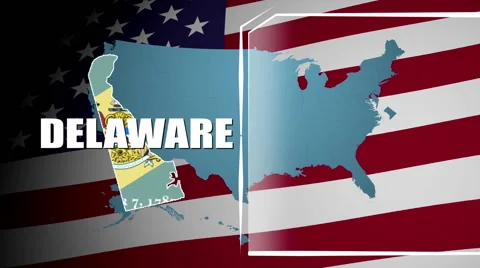Delaware Countered Flag and Information Panel Stock Footage 66770627