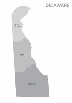 Delaware counties map Stock Illustration