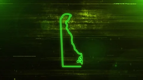 Delaware Digital Futuristic Glitch Map Stock Footage 333772375