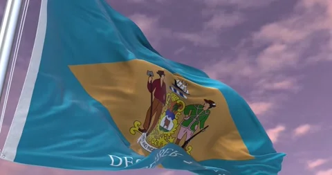 Delaware Flag Animation Minimal Corporate Video Stock Footage 343462156