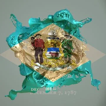 Delaware flag liquid Stock Illustration