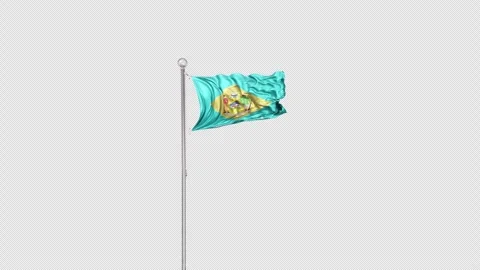 Delaware   Flag Pole  Animation Include Alpha 3D Rendering Stock-Footage 283110047