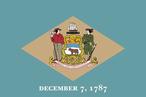 Delaware - flag of state of USA Stock Illustration