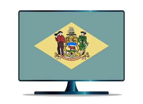 Delaware Flag TV Stock Illustration