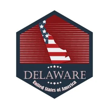 Delaware Label Illustrazione stock
