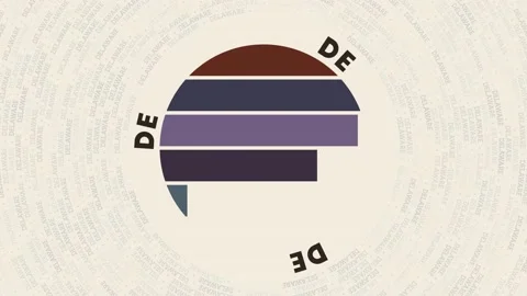 Delaware logo intro. Badge with the circular name and map of us state. Captiv... Stock Footage 237266039