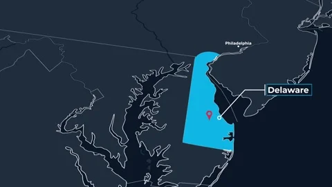 Delaware Map Animation Locator Zoom 4K Motion Graphic Stock Footage 342988371