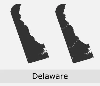 Delaware map counties outline Illustrazione stock