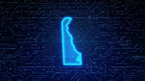 Delaware Map Digital Technology Opener Stock Footage 335475583