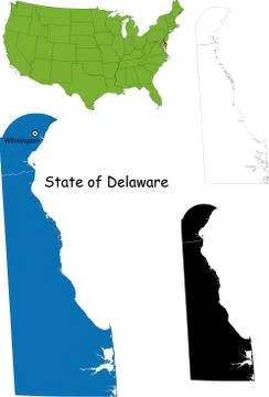 Delaware map Stock Illustration