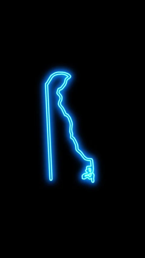 Delaware Map Outline Neon Lights Stock Footage 333118815