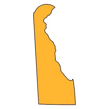 Delaware map shape, united states of america. Flat concept icon symbol vector Stock Illustration