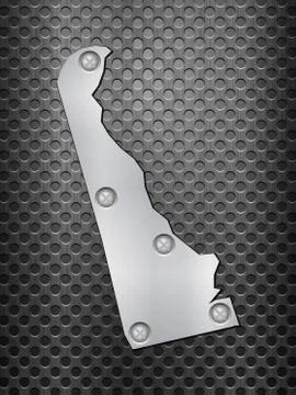 Delaware metal map Illustrazione stock