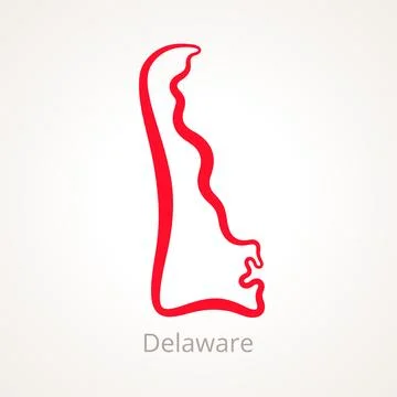 Delaware - Outline Map Stock Illustration