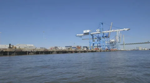 Delaware River Shipyard HD Vídeos de archivo 60631230