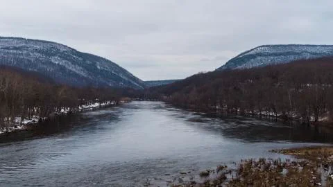 Delaware River In Winter Stock Photos
