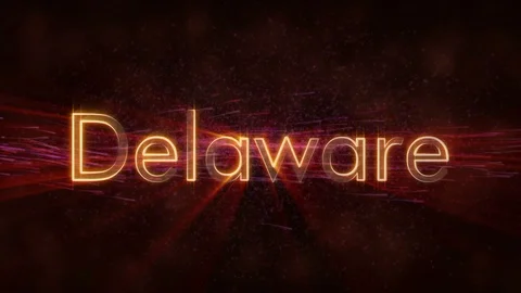 Delaware - Shiny looping state name text animation Stock Footage 99574175