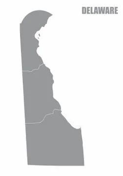 Delaware State counties map Stock Illustration