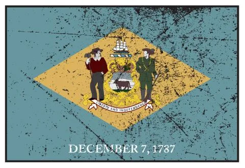 Delaware State Flag Grunged Illustrazione stock