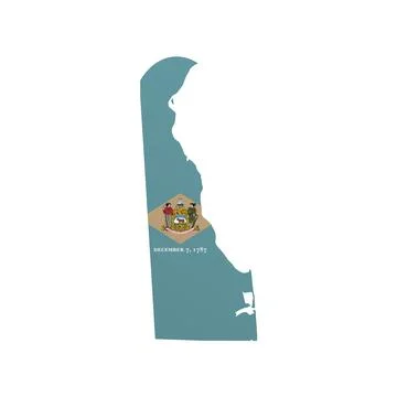Delaware State Flag Map Stock Illustration