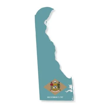 Delaware State Flag Map Illustration Stock Illustration