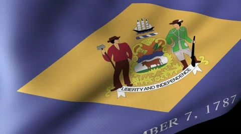 Delaware State Flag Waving Stock-Footage 11965705
