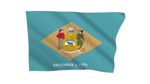 Delaware state flag waving in the wind Stock Footage 343902048