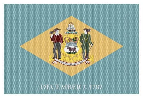 Delaware State Flag White Dots Stock Illustration