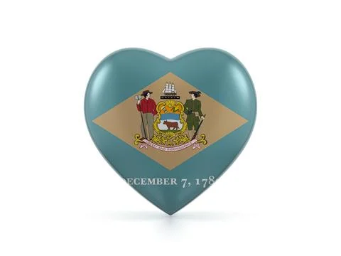 Delaware state heart flag Stock Illustration