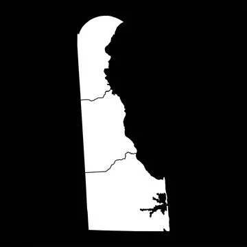 Delaware state map with counties. Vector illustration. Stock Illustration