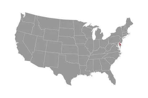 Delaware state map. Vector illustration. Stock Illustration