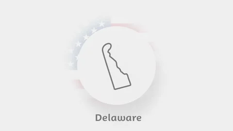 Delaware State of USA. Animated map of USA showing the state of Delaware. United Stock Footage 161207514