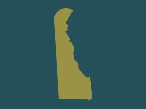 Delaware, United States of America. Solid color shape Stock Illustration