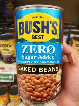 Delaware, U.S - Oct 15, 2025 - A can of Bush's Best Zero Sugar Added Baked .. Stock Photos