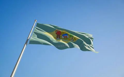 Delaware US State Flag low angle Foto stock