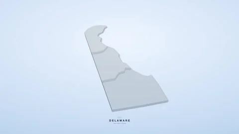 Delaware USA state map 3D animation seamless loop Vídeos de archivo 341068152