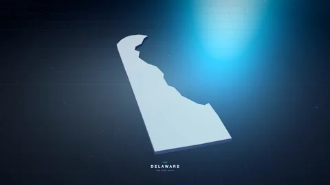 Delaware USA state map with glowing tech digital network style Stock Footage 340613915