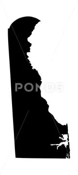 Delaware vector map silhouette isolated on white background: Graphic ...